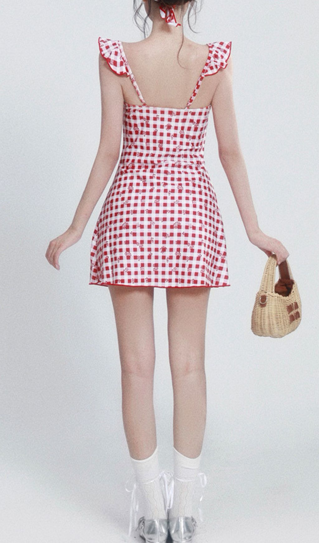 Frost Checkered One-Piece Swimsuit Flowering Girl