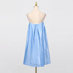 Edwina Applique Floral Embroidered Mini Dress In Blue Flowering Girl