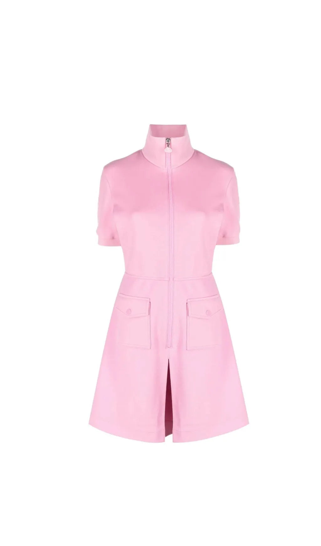 PINK FRONT SLIT ZIPPED MINI DRESS Flowering Girl