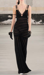 Gerben Black V-Neck Maxi Dress Flowering Girl