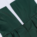 Dark Green Satin-Finish Polyester Or Silk Blend Fit-And-Flare Dirndl Set Flowering Girl