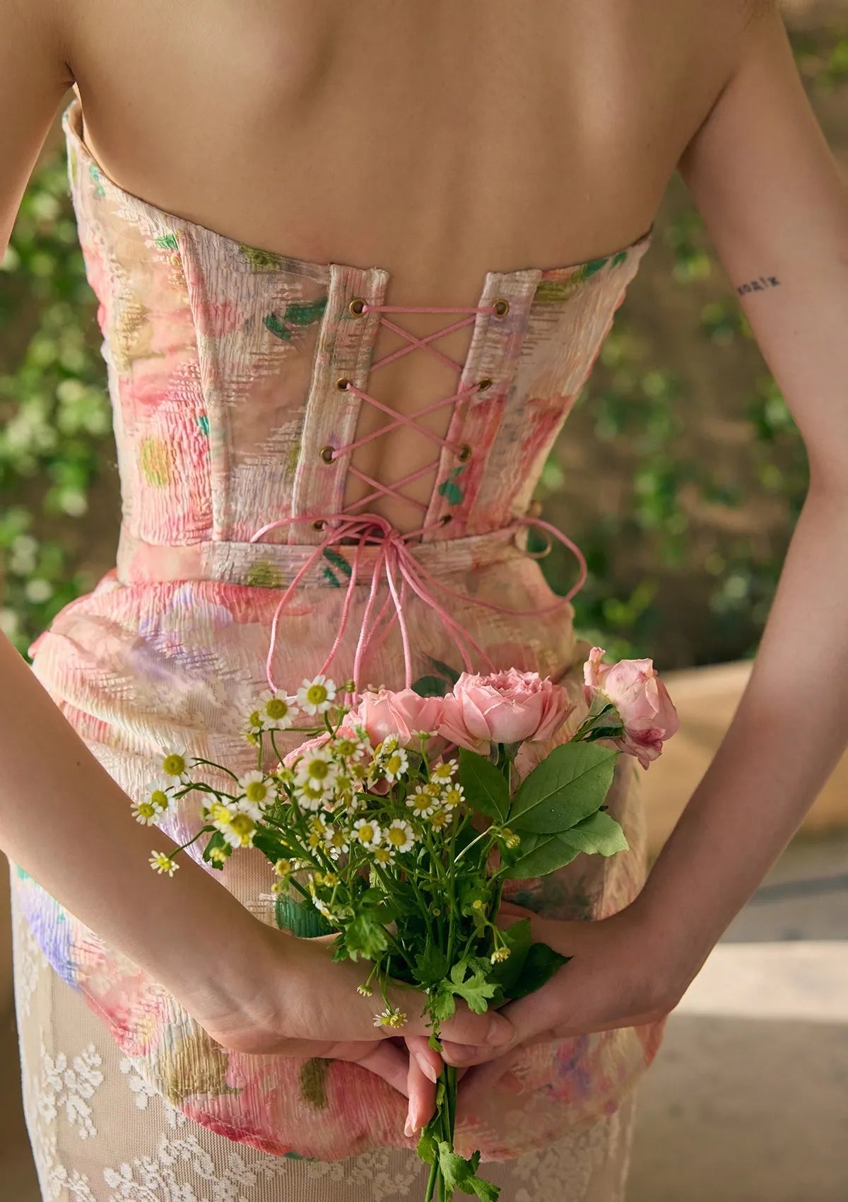 Florence Floral Mirror Corset Skirt Set Flowering Girl