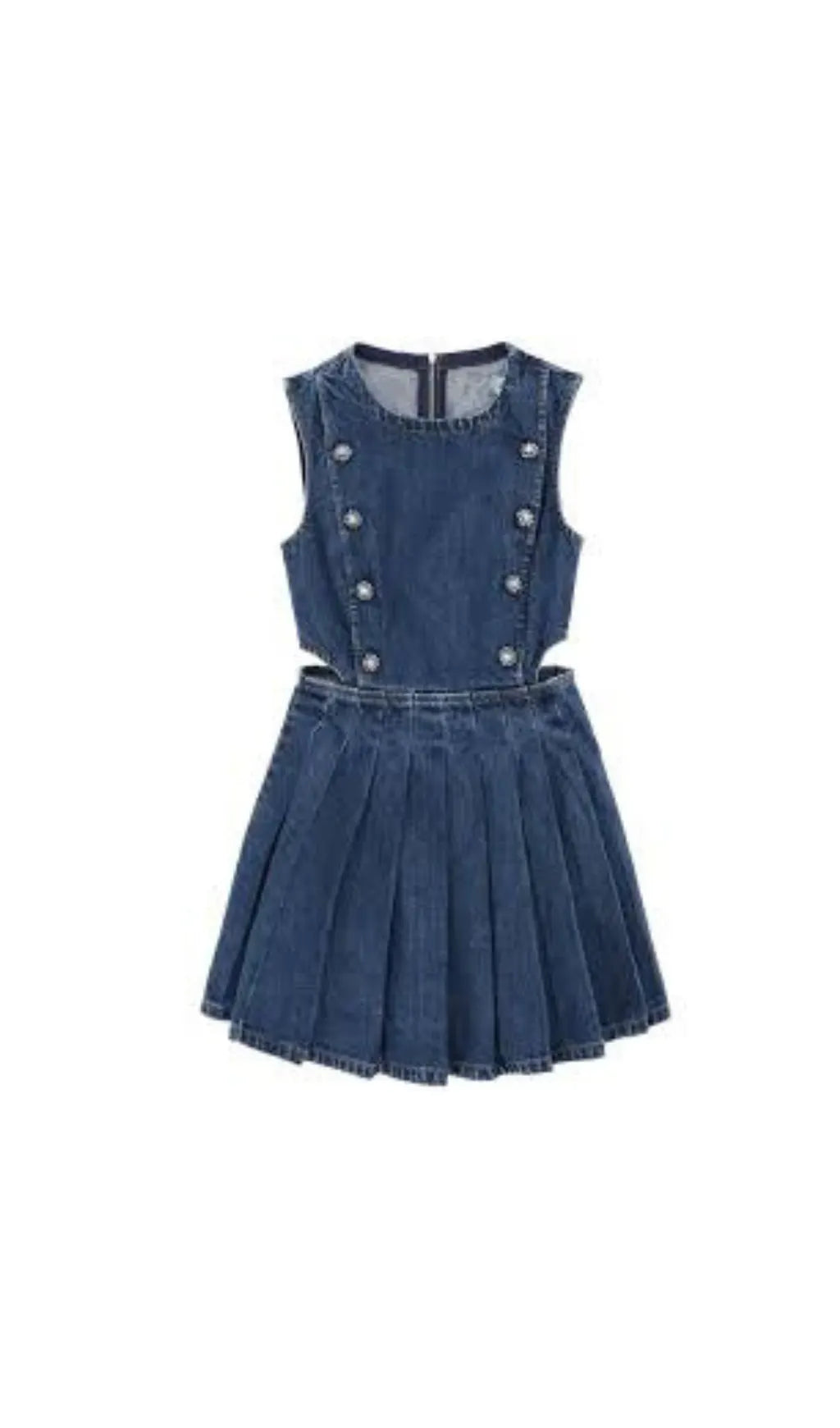 BLUE DENIM CUT-OUT MINI DRESS Flowering Girl