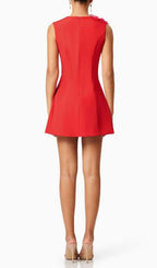 Erica Red Flower Mini Dress Flowering Girl