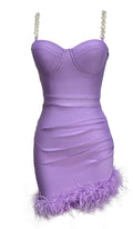 Feather Strappy Mini Dress Flowering Girl