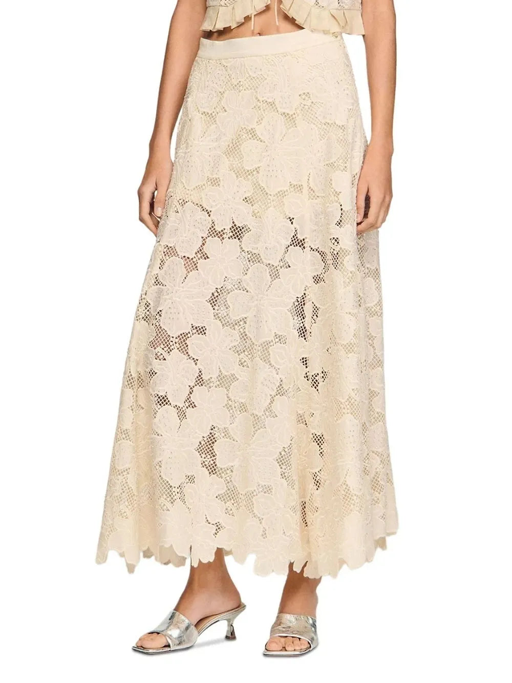 Maya Long Guipure Lace Skirt Flowering Girl