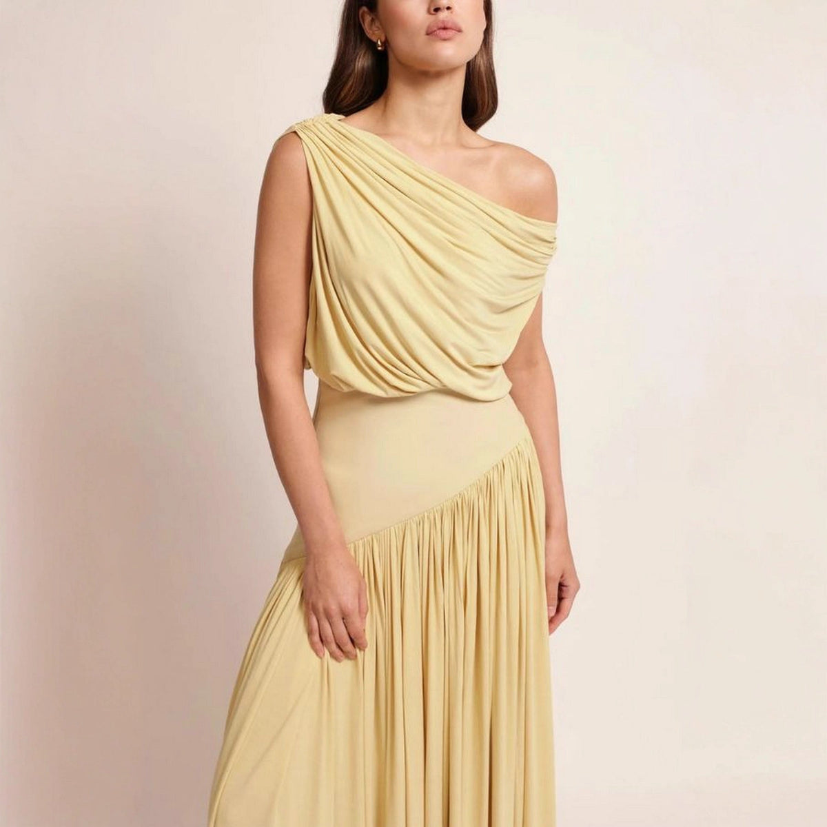 Yellow Off-The-Shoulder Maxi Dress Flowering Girl