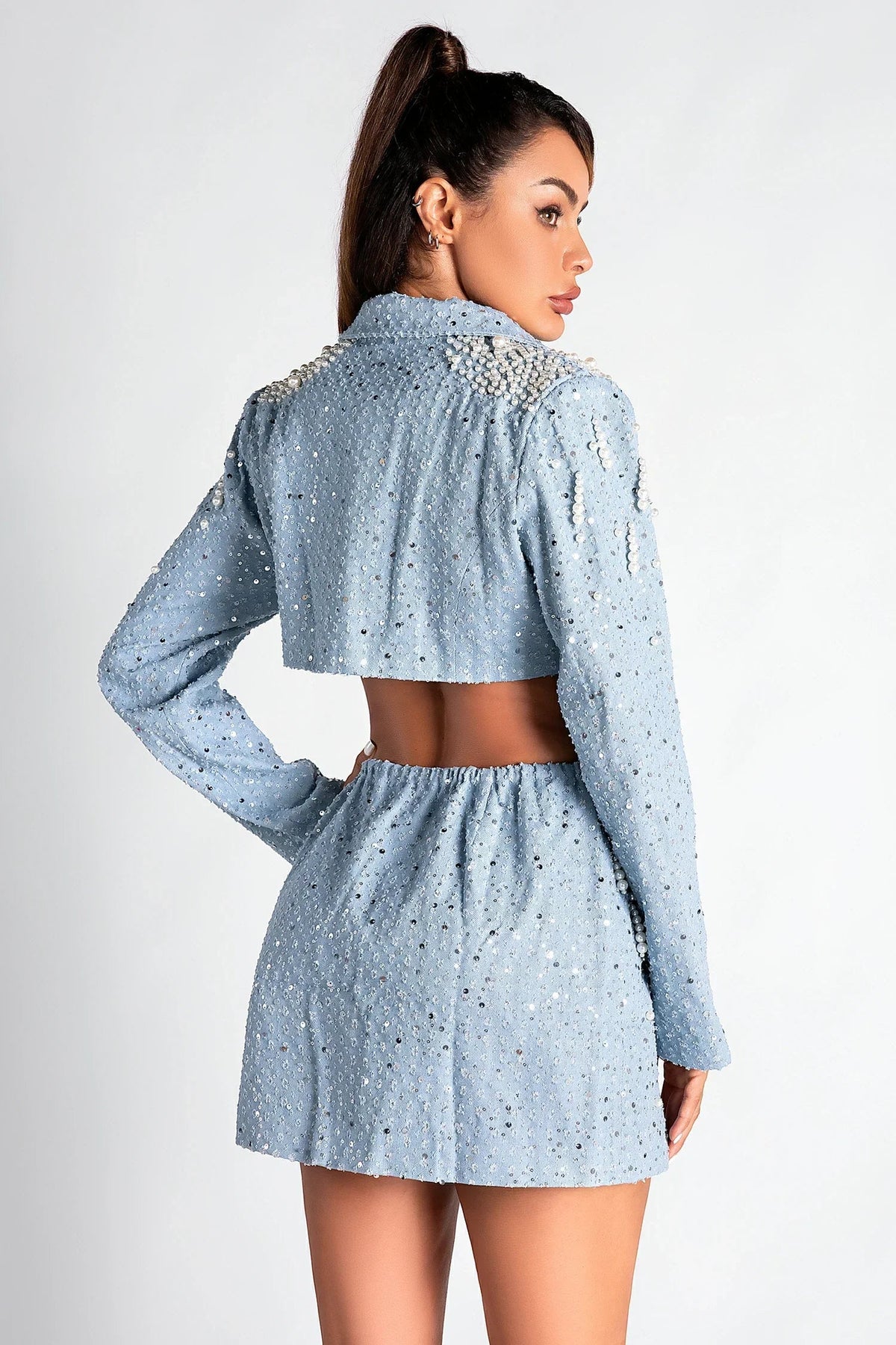 Piptisa Pearl Cutout Tuxedo Dress Flowering Girl