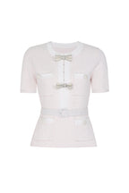 Vicky Cream Sequin Knit Top Flowering Girl