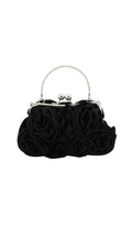 Adahy Flower Satin Bag In Black Flowering Girl