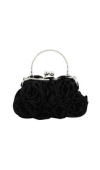 Adahy Flower Satin Bag In Black Flowering Girl