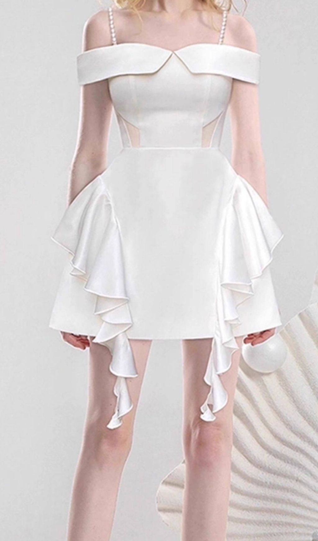 Jayleen White Ruffle Mini Dress Flowering Girl