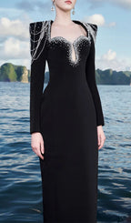 Fyra Diamante Long Sleeve Maxi Dress Flowering Girl