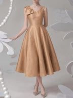 Miyuki Bow V-Neck Midi Dress Flowering Girl