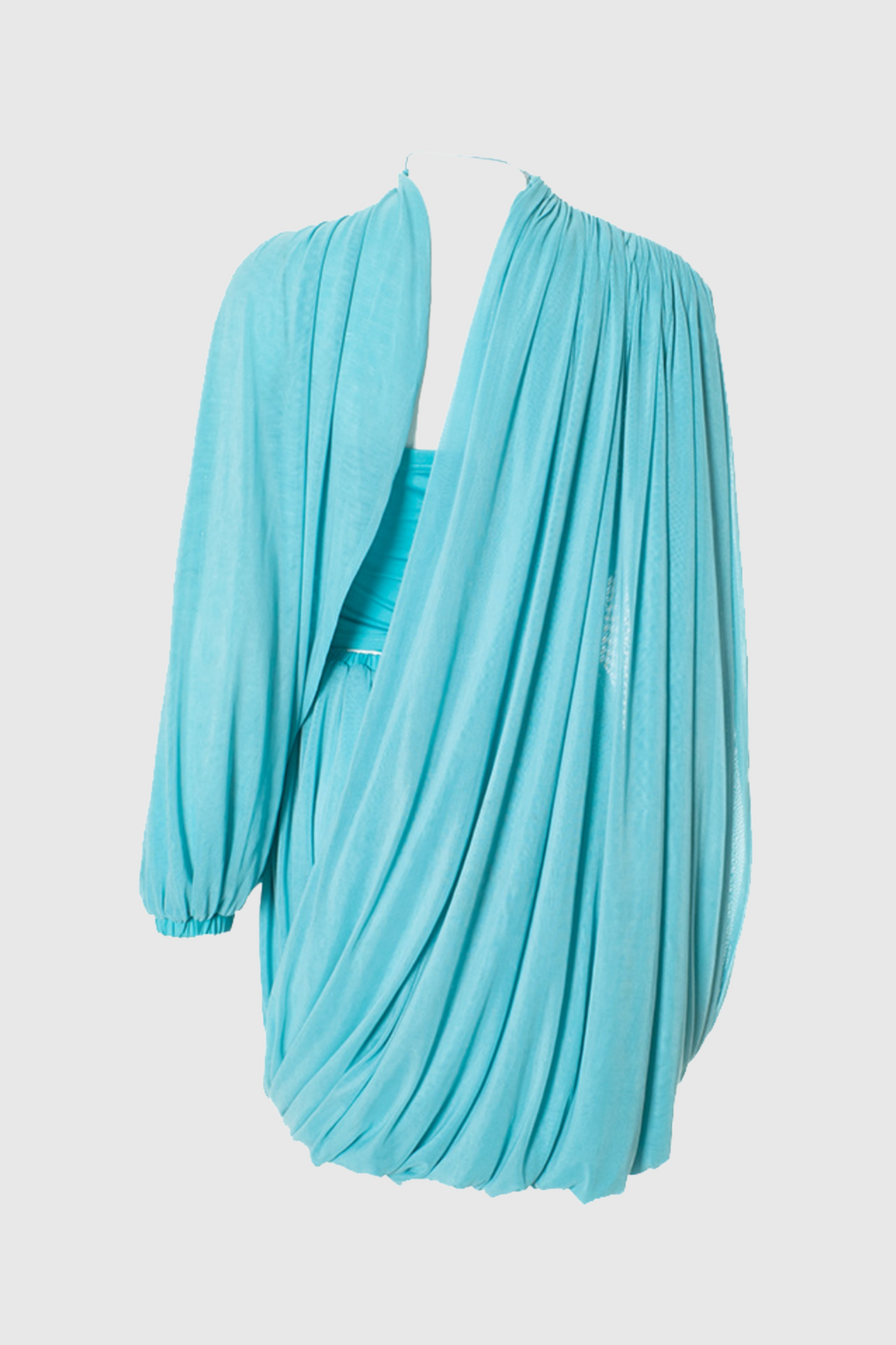 Cahya Asymmetric Draped Mesh Mini Dress Flowering Girl