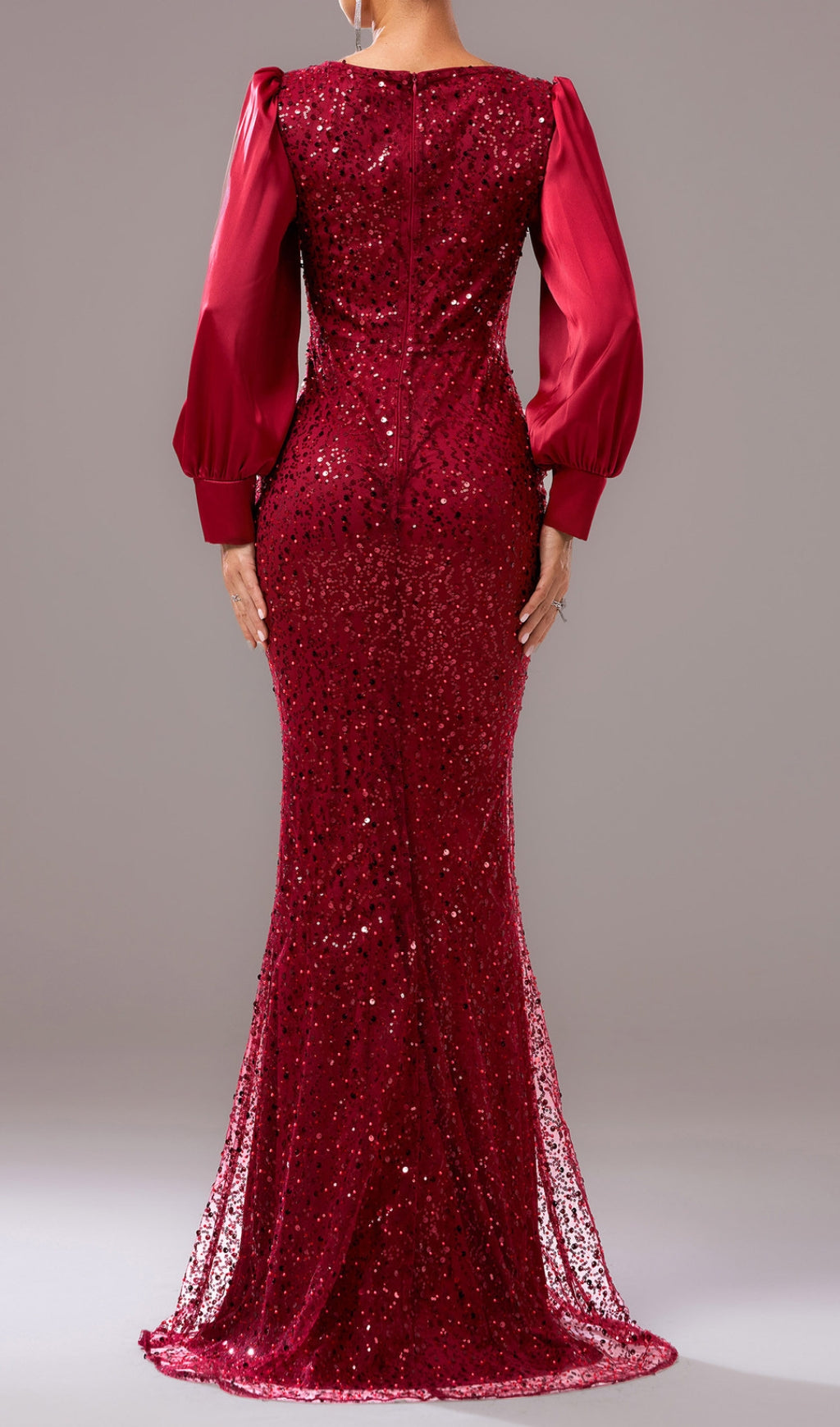 Colum Red Sequin Long Sleeve Maxi Dress Flowering Girl