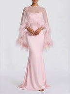 Mora Feather Dress Set Flowering Girl