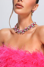 Mattey Rhinestone Necklace Flowering Girl