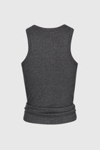 Claudas Knot Tank Top - Grey Flowering Girl