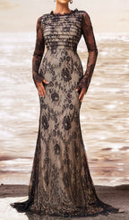 Chakra Black Lace Flower Maxi Dress Flowering Girl