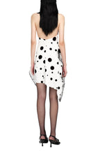 Phoenix Ruffled Polka Dot Backless Mini Dress In White Flowering Girl