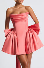 Trinity Mini Dress - Coral Pink Flowering Girl