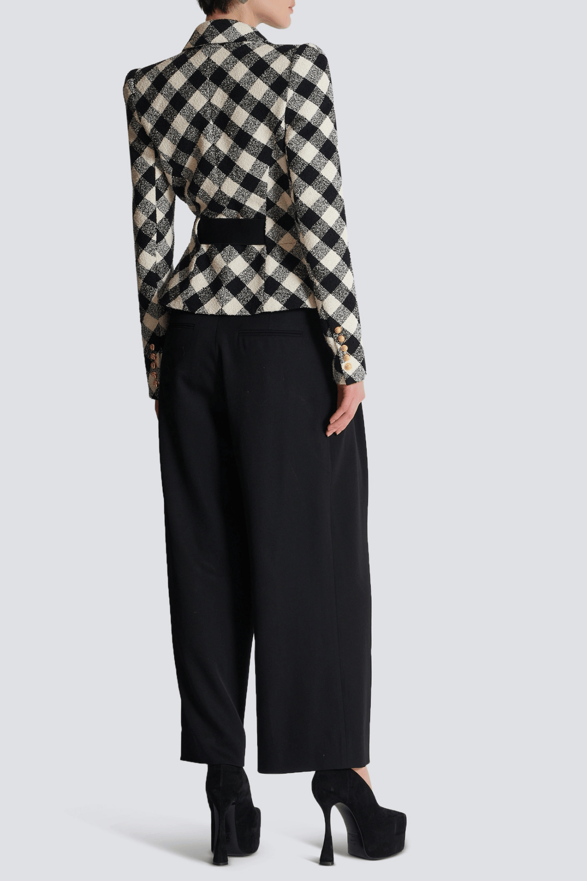 Wyatt Gingham Button Blazer Flowering Girl