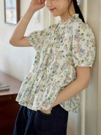 Kelly Daily Auricular Collar Bow Tie Blouse Flowering Girl