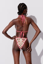 Yin Leopard Halter Neck Swimwear Flowering Girl
