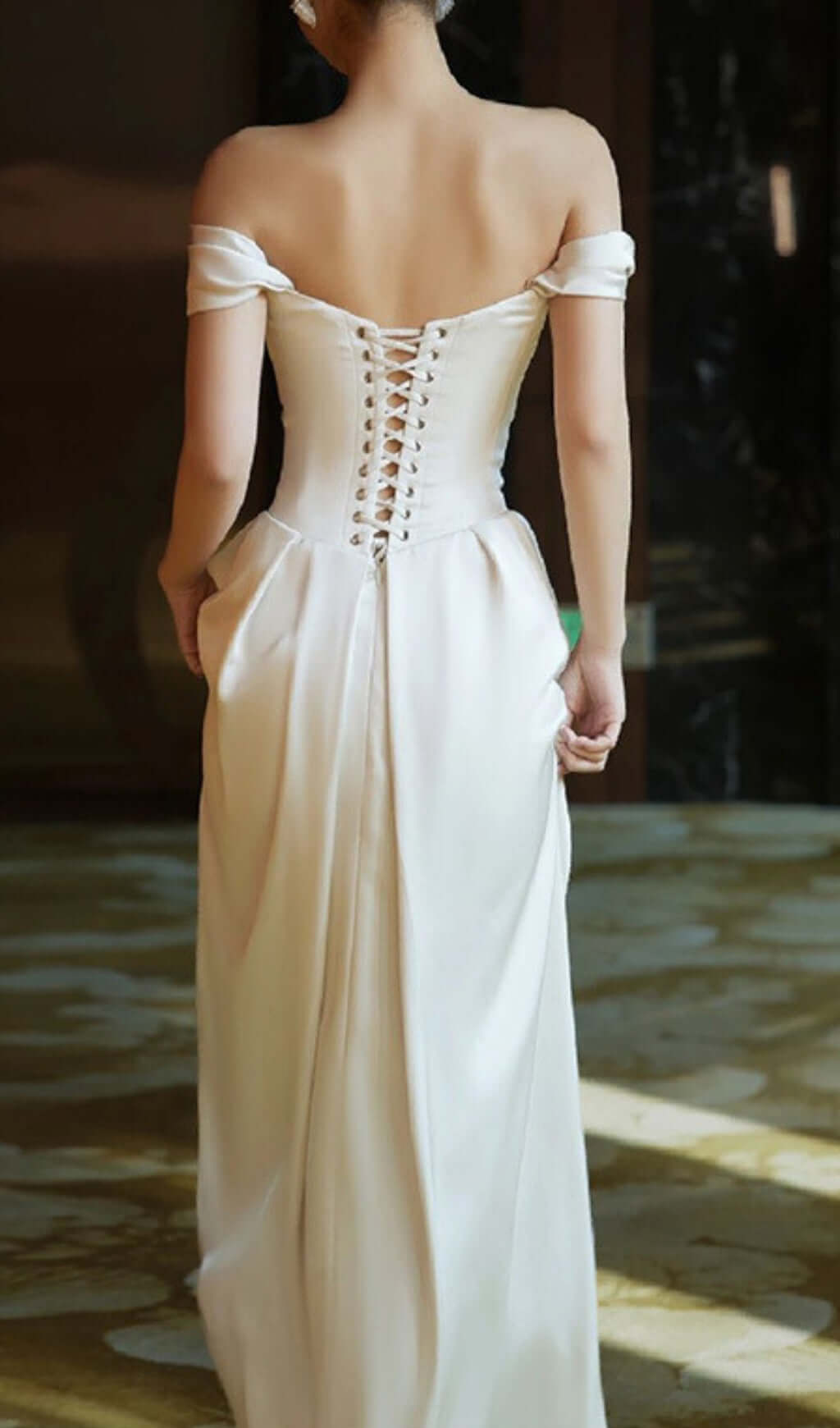 Avishag Satin Corset Wedding Dress Flowering Girl