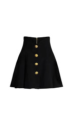 Hedda Black Button Mini Skirt Flowering Girl