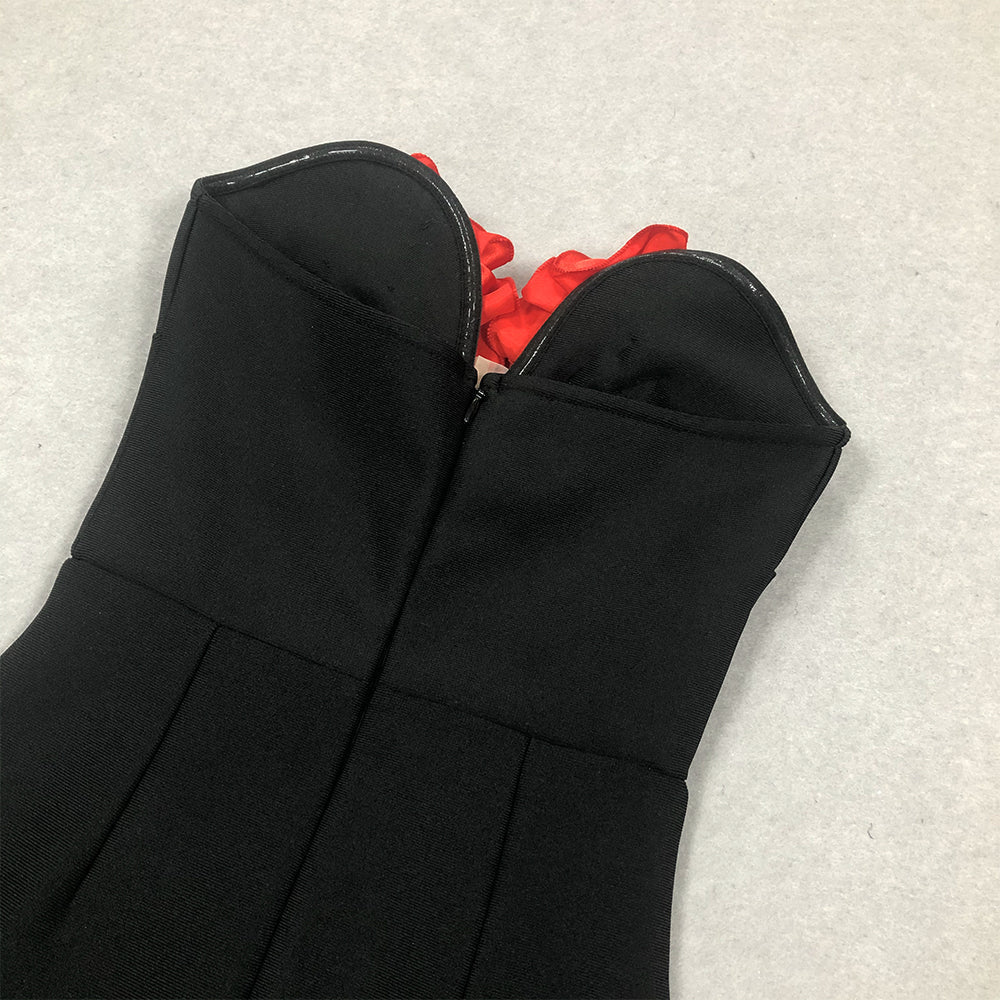 Anevay Black Flower Bandage Maxi Dress Flowering Girl