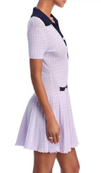 Lilac Pointelle Knit Mini Dress Flowering Girl