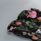 Black Floral Embroidered Mesh Column Dress Flowering Girl