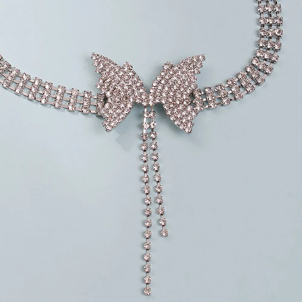 Silver Diamond Butterfly Choker Flowering Girl