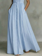 Marcela Blue Sleeveless Maxi Dress Flowering Girl