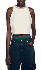 EMBELLISHED TWEED CROP TOP Flowering Girl