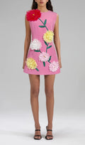 Erica Pink Flower Mini Dress Flowering Girl
