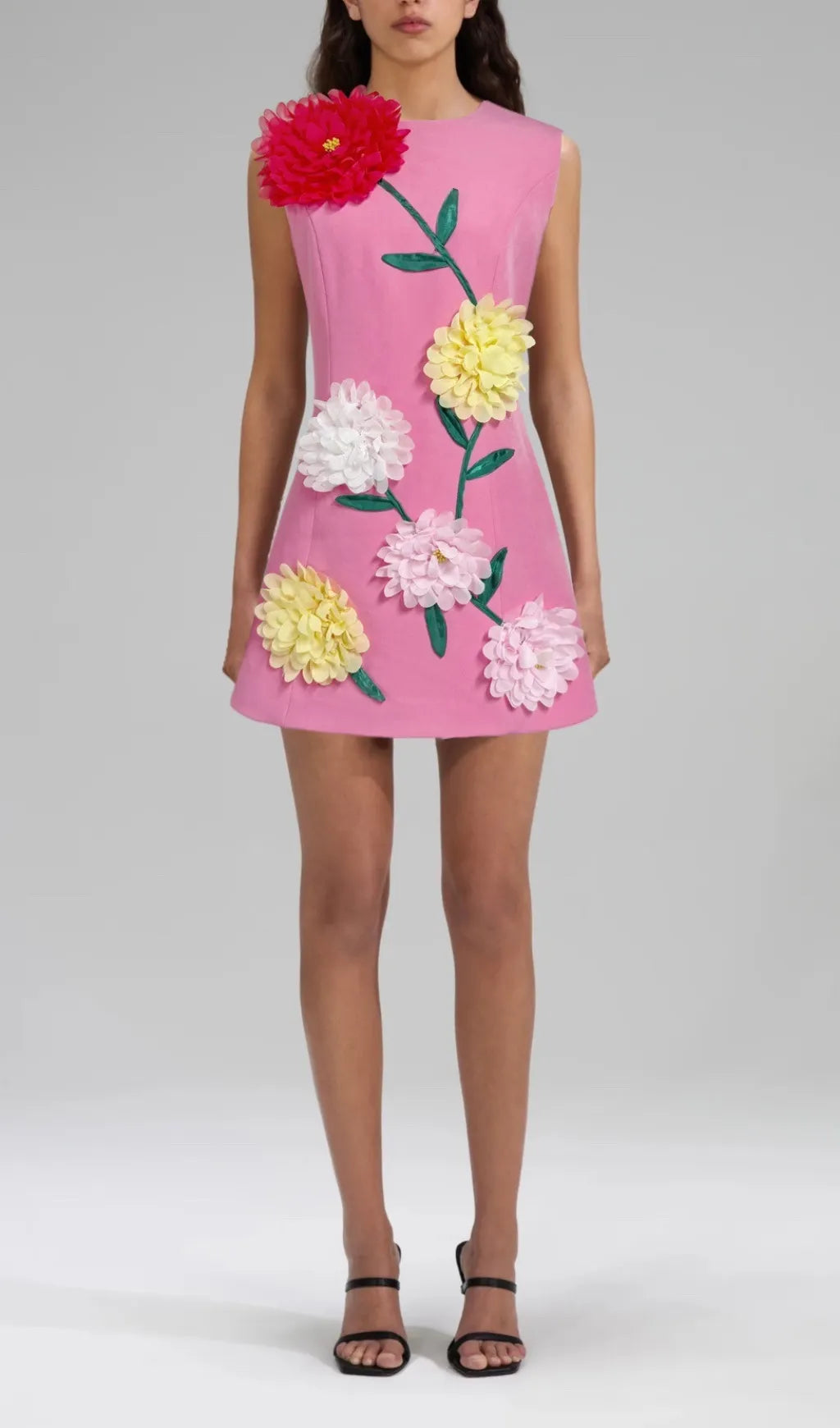 Erica Pink Flower Mini Dress Flowering Girl