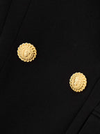 Natividad Button-Embellished Cotton-Twill Mini Dress In Black Flowering Girl