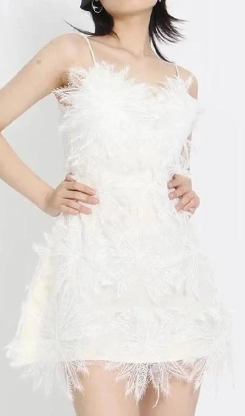 Aintza White Floral Appliqué Mesh Dress Flowering Girl