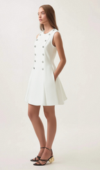 Lili Crystal button-embellished mini dress Flowering Girl