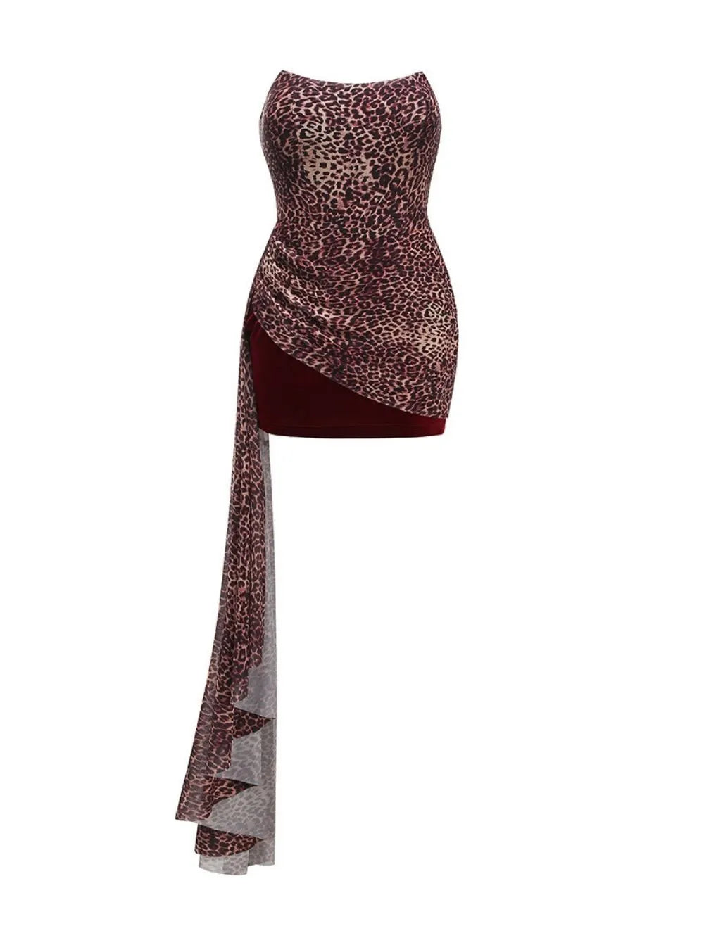 Makawee Strapless Leopard Mini Dress Flowering Girl