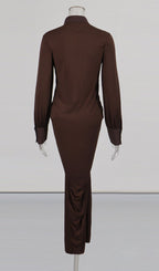 Hikari Long Sleeve Ruched Maxi Dress Flowering Girl