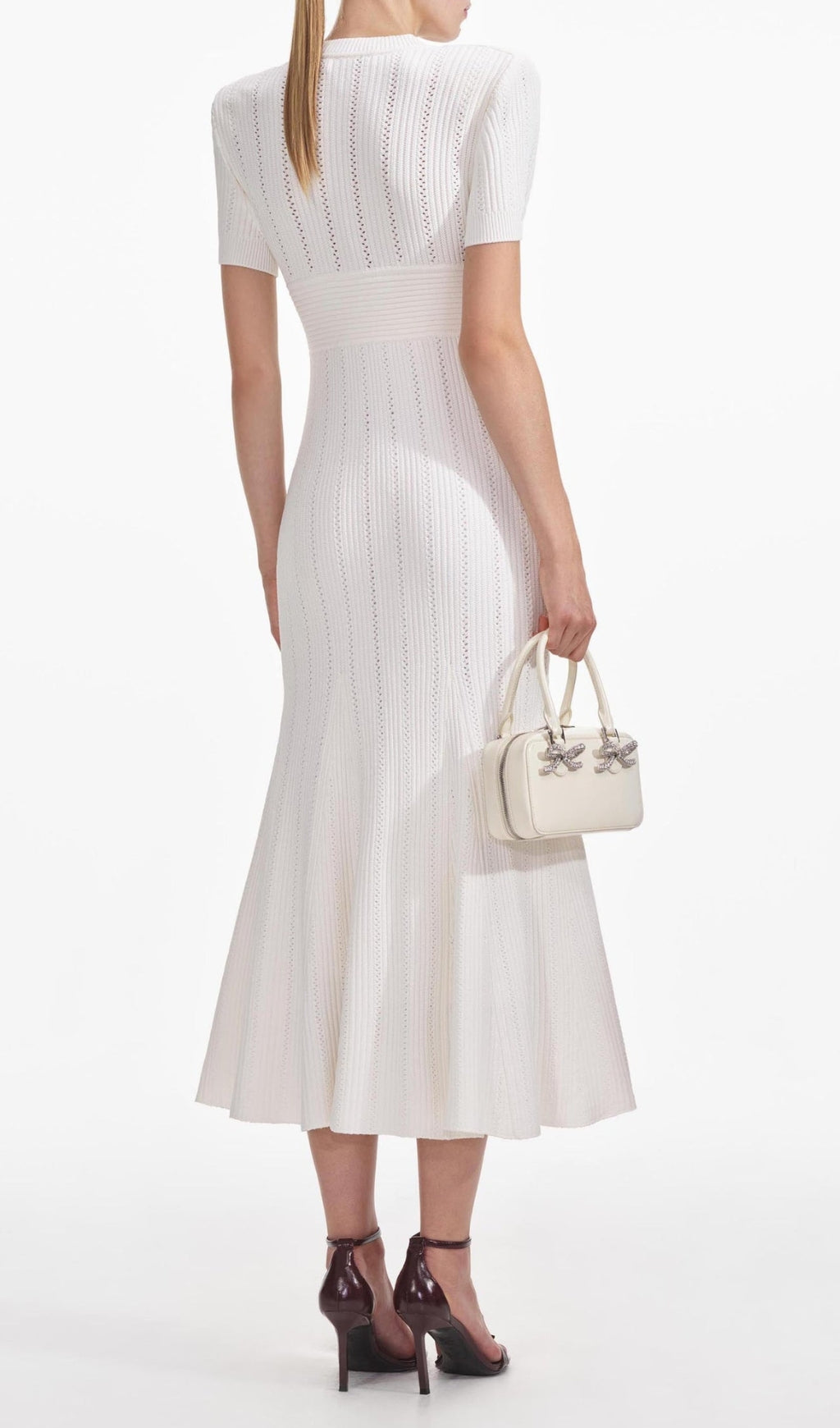 Cream Pointelle Knit Midi Dress Flowering Girl