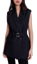 Vollye Belted Sleeveless Blazer Flowering Girl