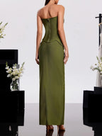 Haruko Strapless Rhinestone Bandage Dress Set Flowering Girl