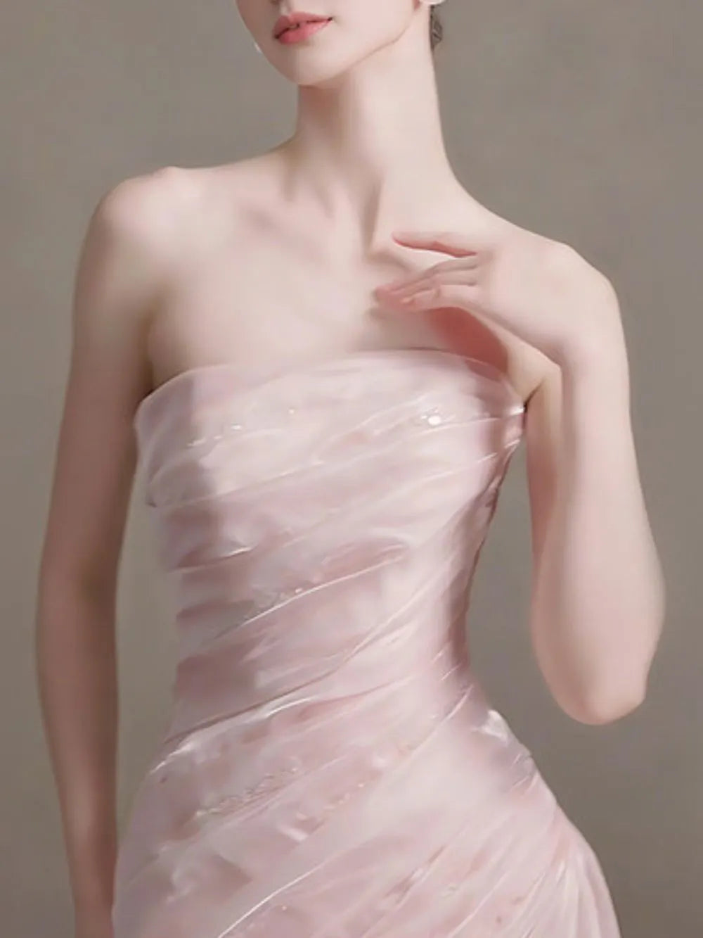 Masashi Pink Strapless Maxi Dress Flowering Girl