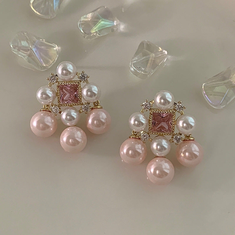 Pink Pearl Earring Flowering Girl