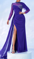 Caressa Purple Long Sleeve Maxi Dress Flowering Girl